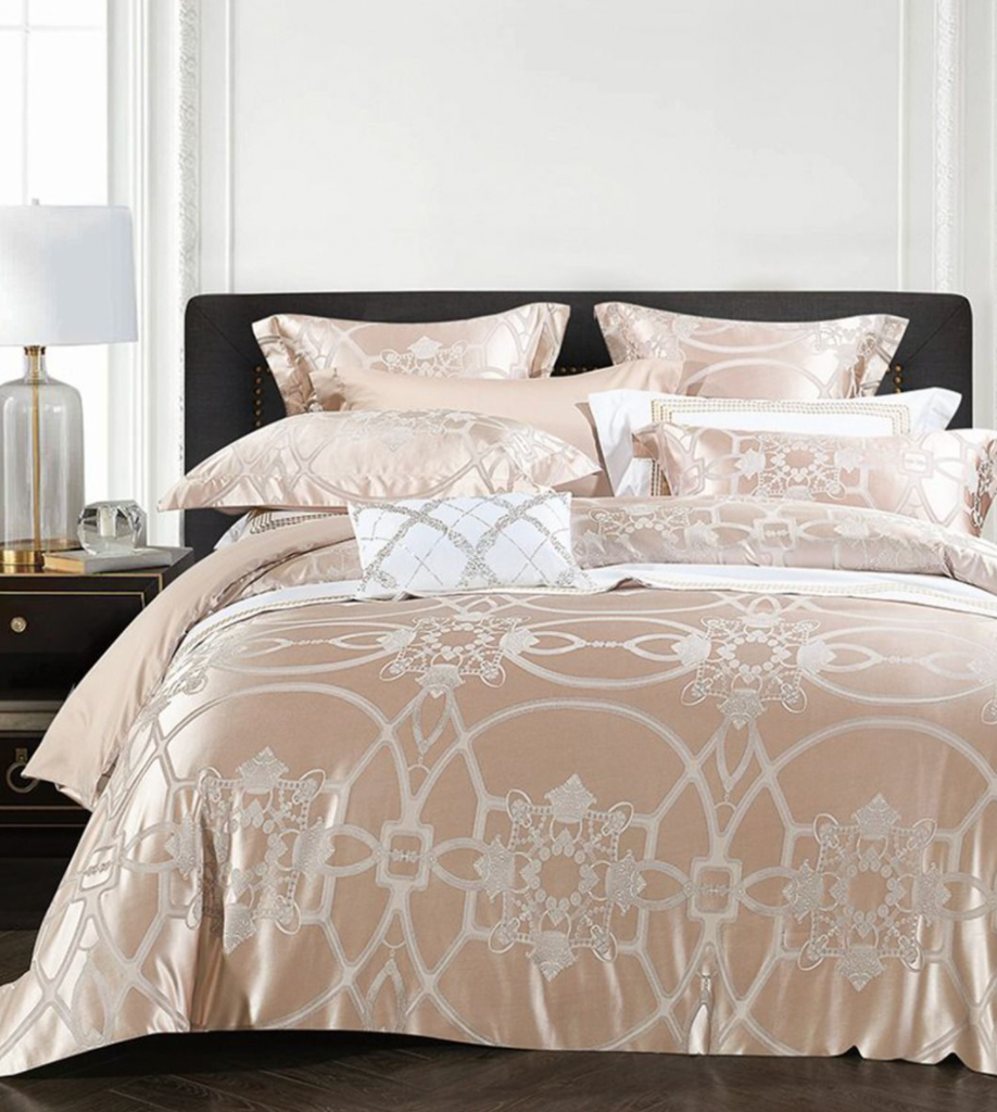 CASA-V - 珍珠絲緹花系列床品套裝| Pearl Satin Floral Series Bedding Set (VB069)